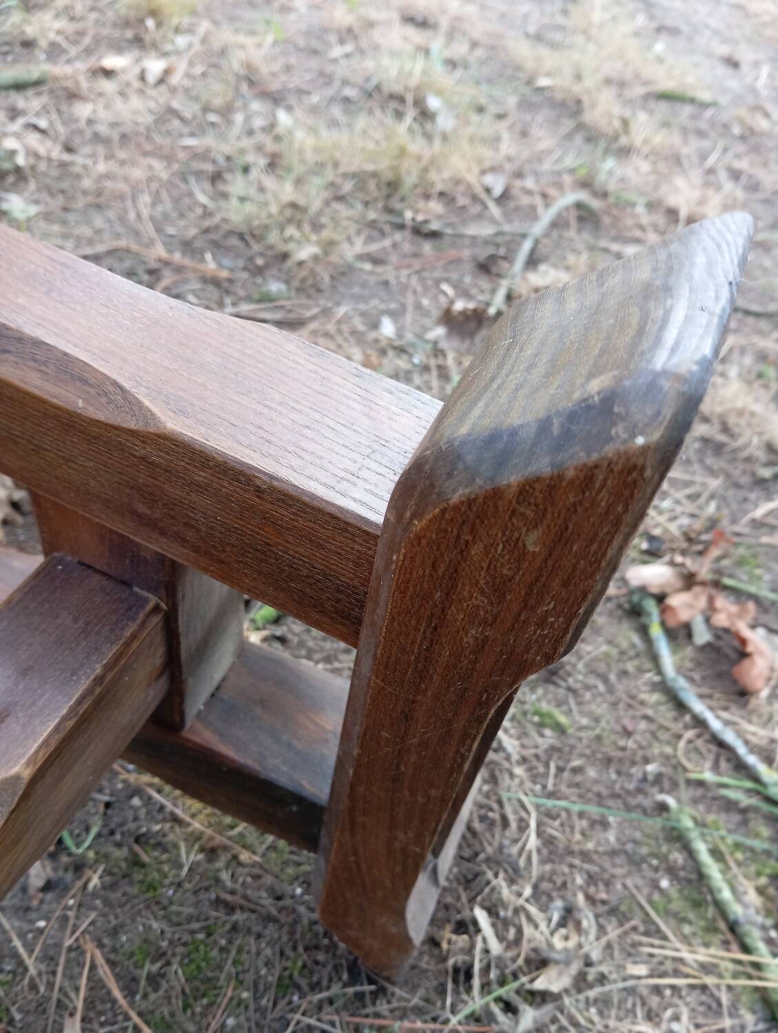 Pair of solid cherry wood farmhouse benches, 1950/60