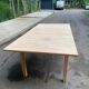Scandinavian extendable dining table stripped in raw solid wood 1990