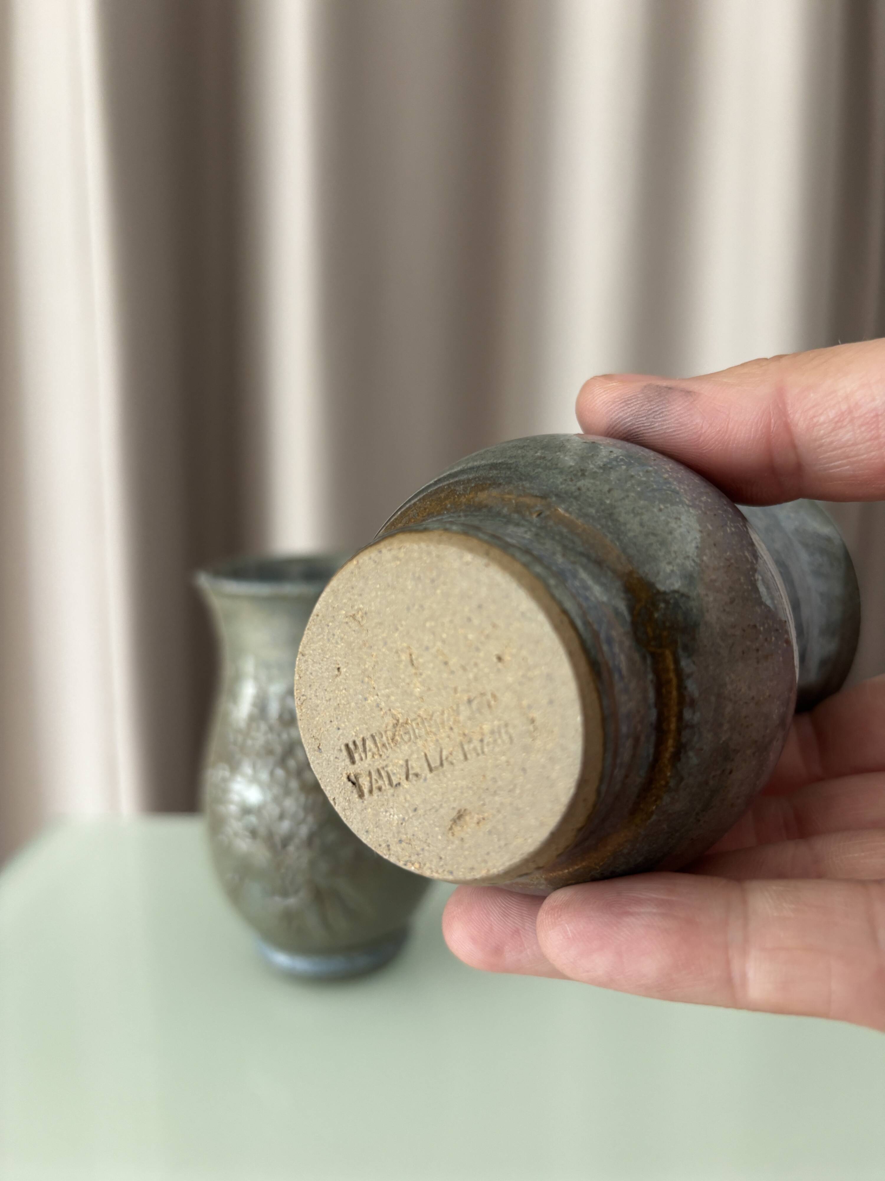 Pair of Belgian Studio Pottery Vases – Handmade