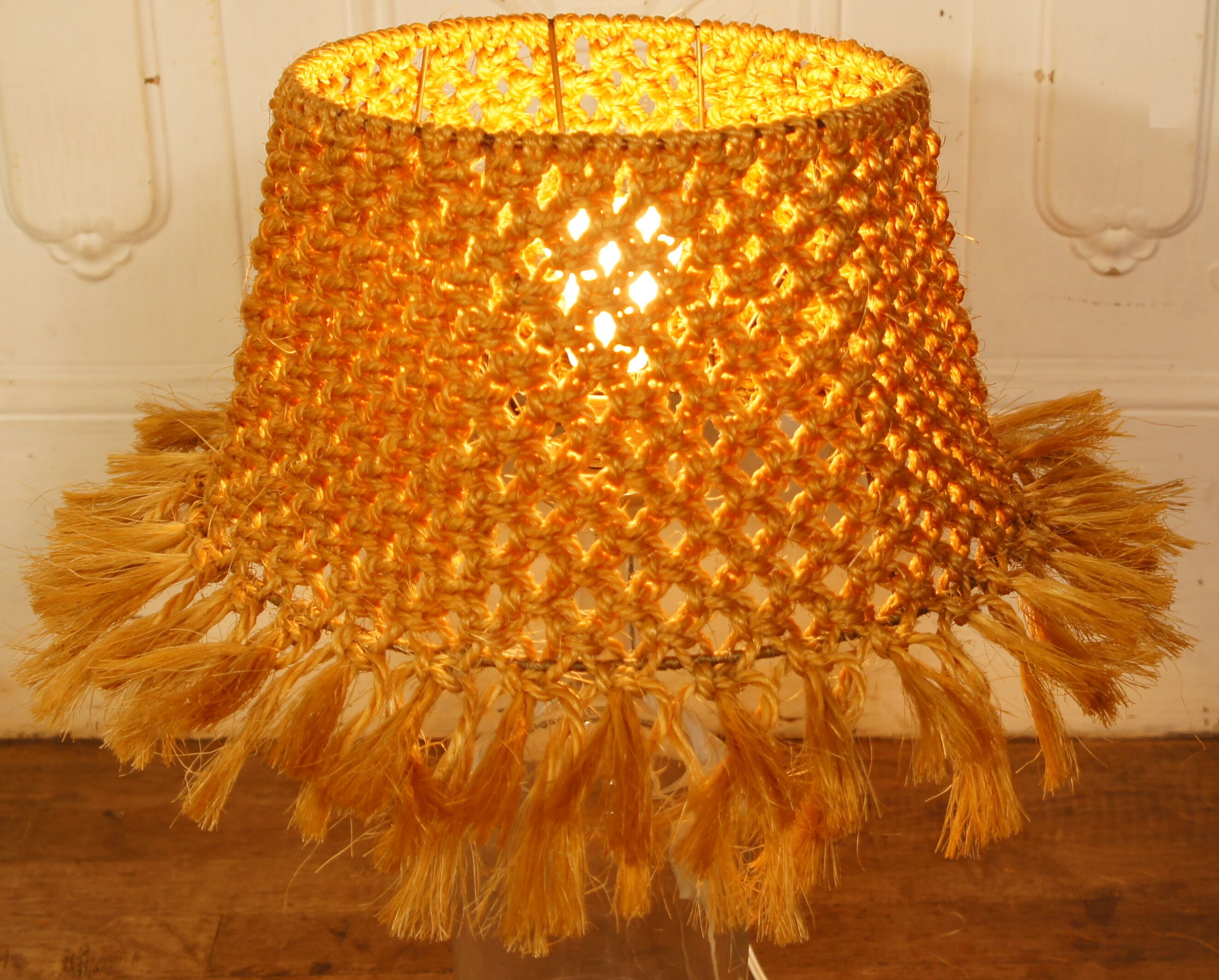 Laying lamp or suspension in hemp rope 1960