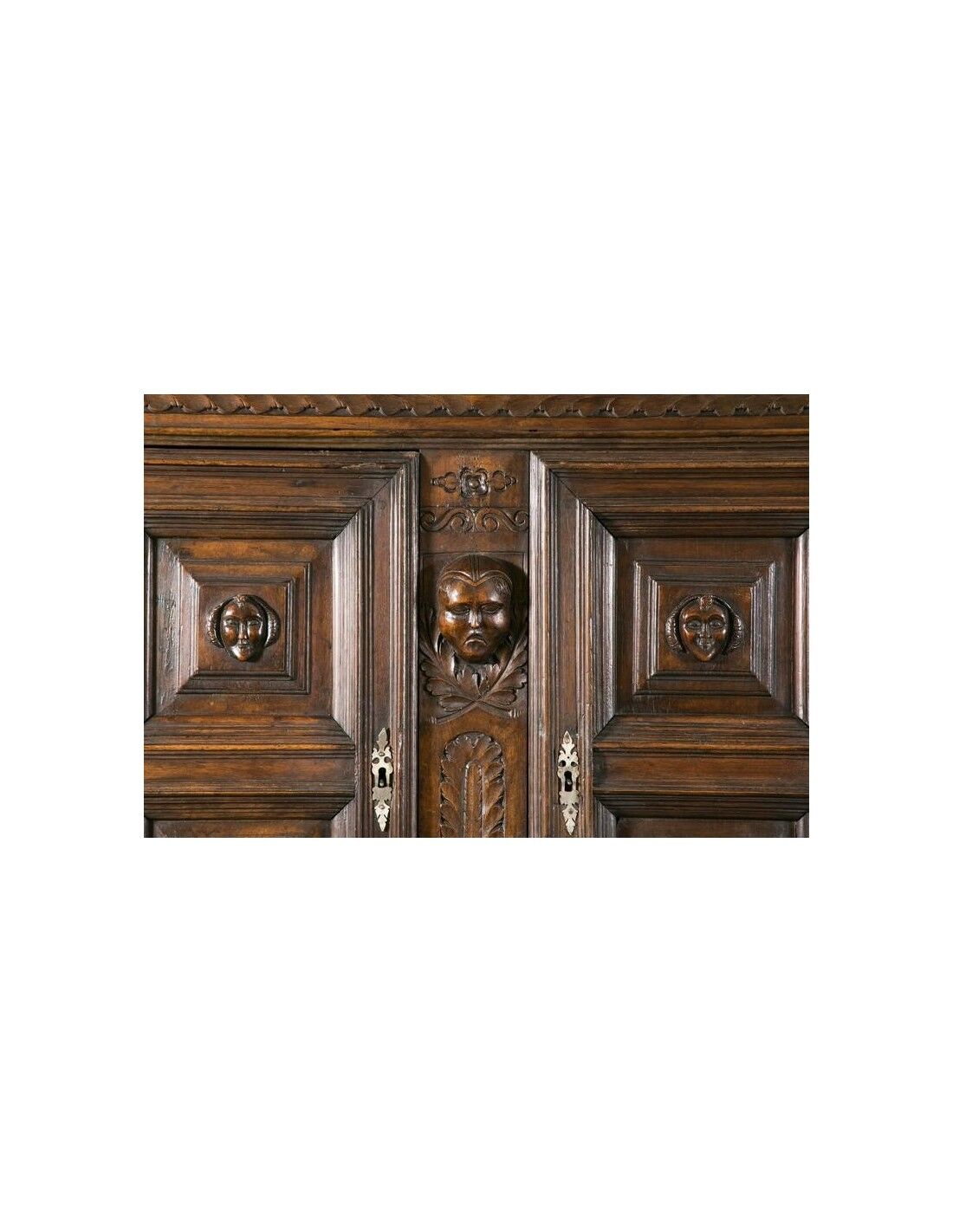 17th Century Buffet Furniture, Carved Walnut, Large Decoration