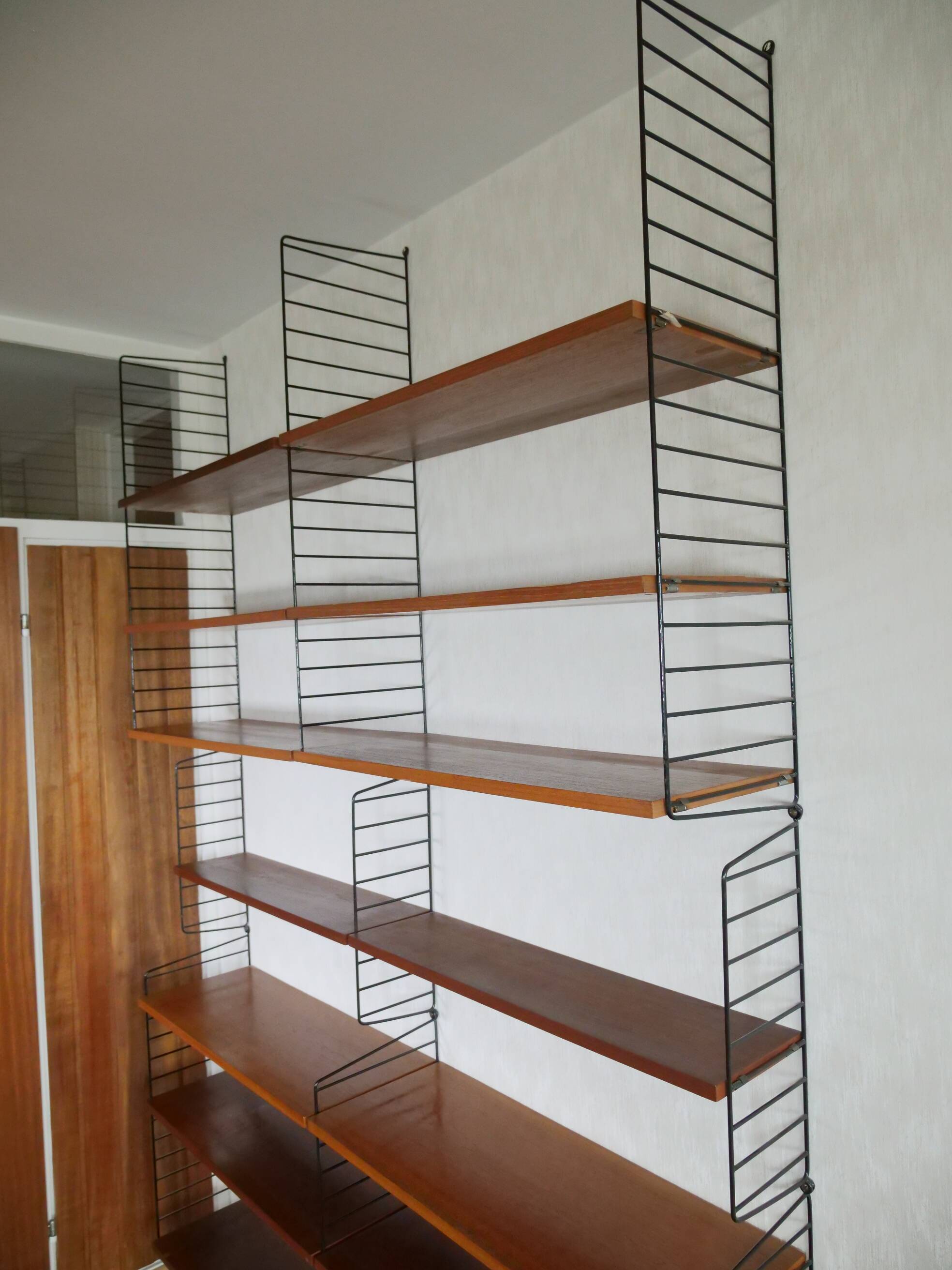Étagère à cordes Modul Nisse en teck au design vintage des années 60
