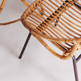 Art Deco Rattan Seating Set Designed by Alna Fuchs, Chairs and Table, Czechia, 1940s