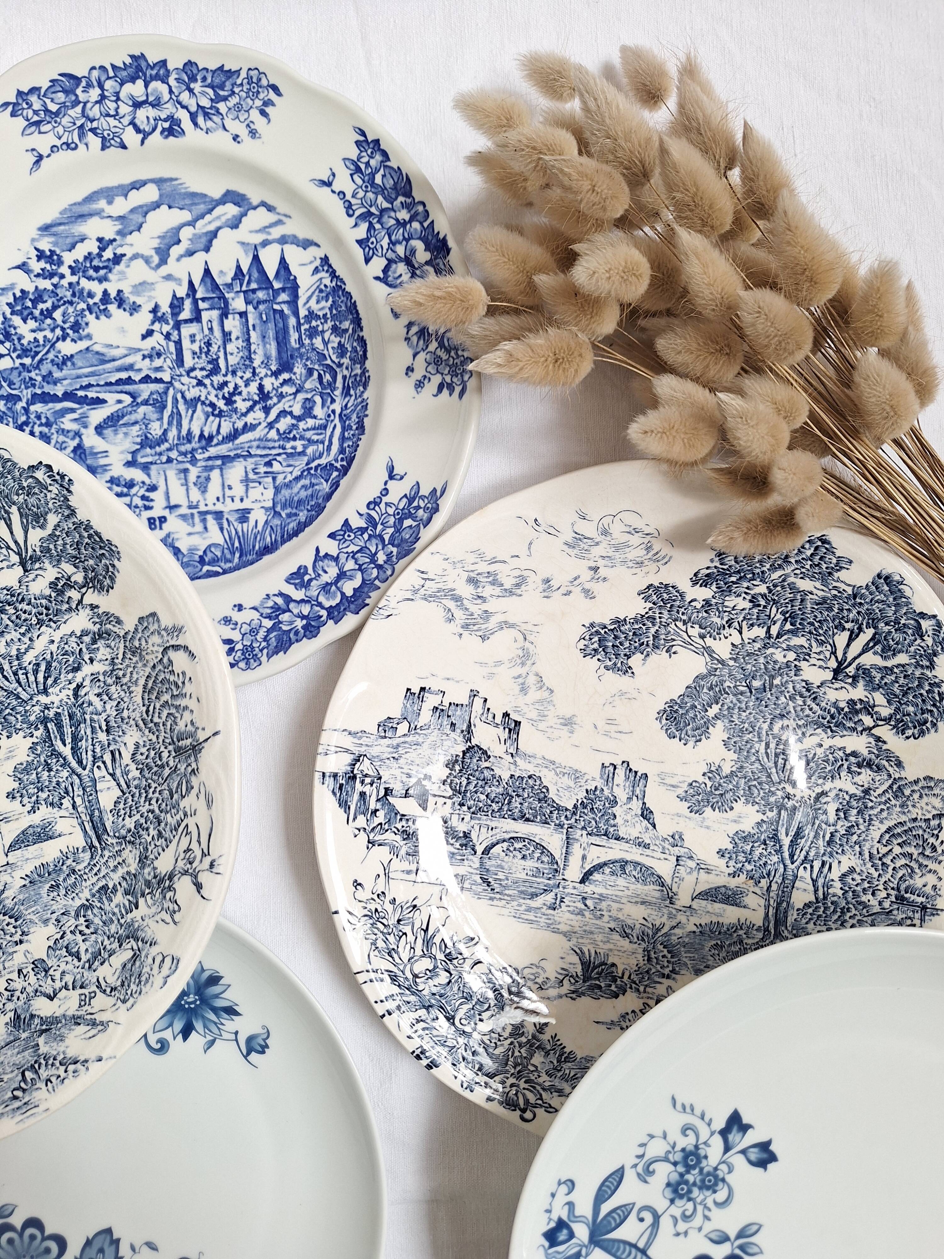 Vintage blue dinner plates