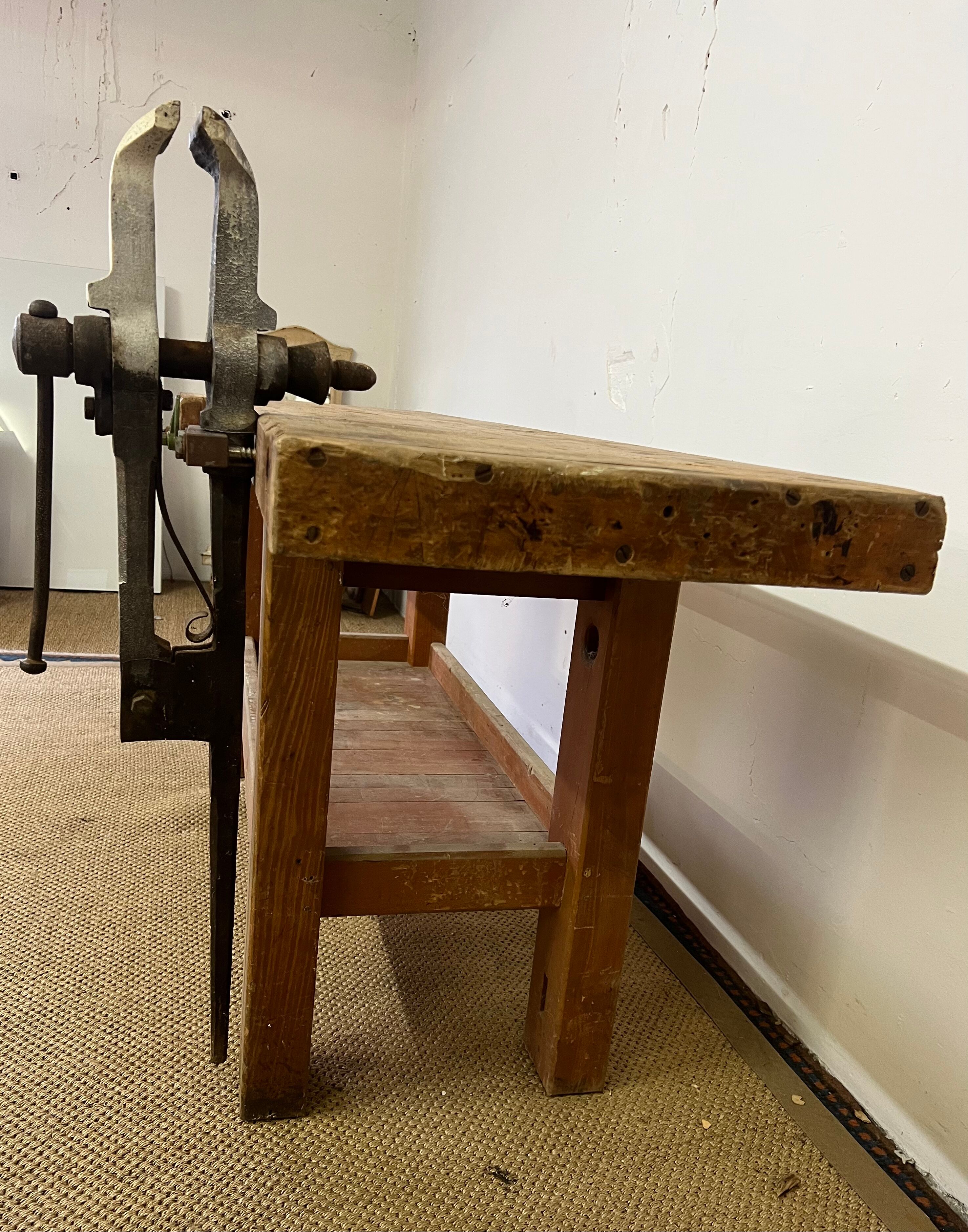 Old wooden workbench