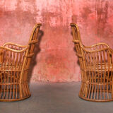 Vintage Rattan Armchairs, 60s