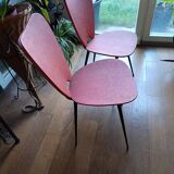 set of 2 red leatherette chairs from the 1960s
