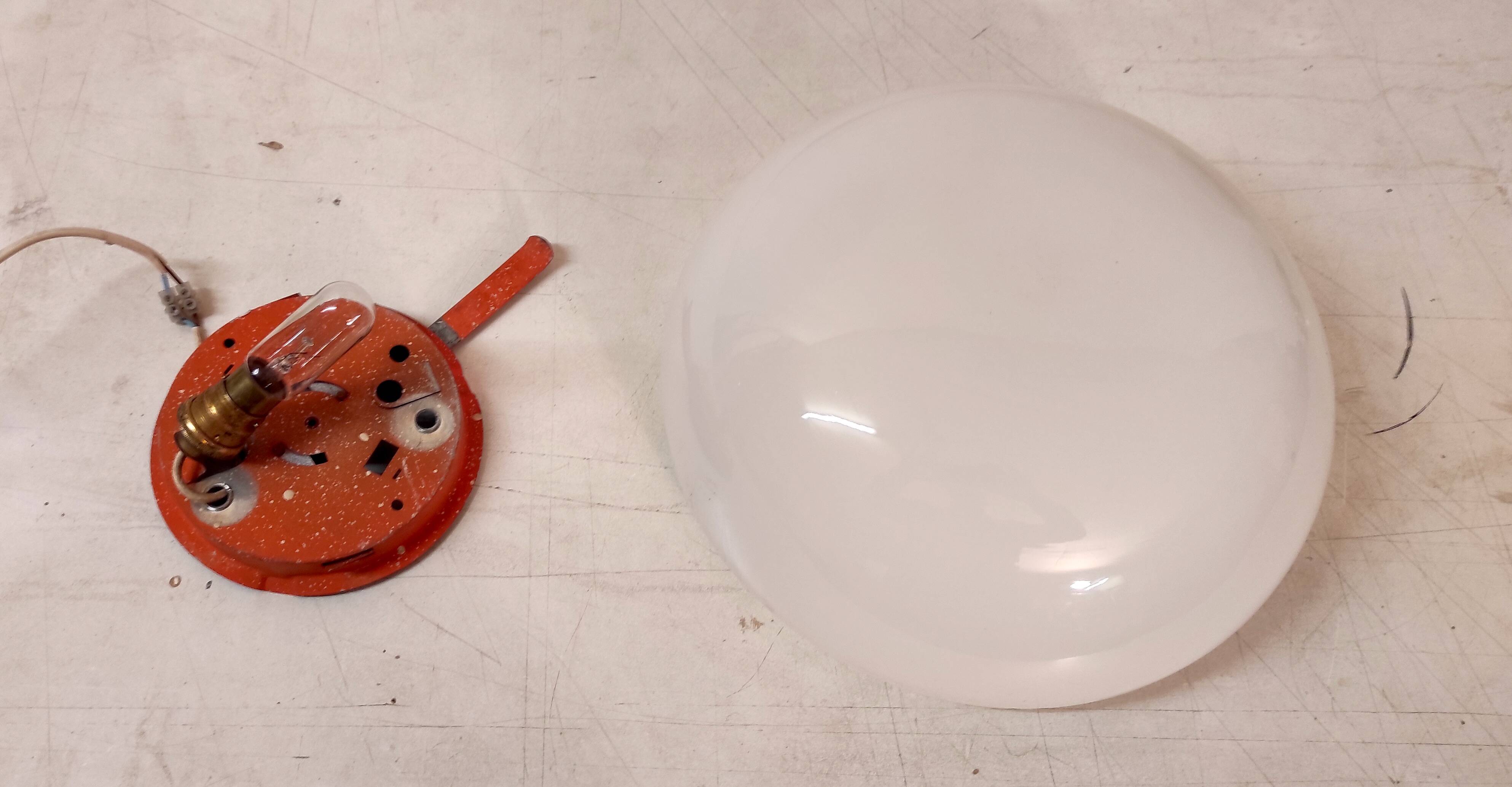 Ceiling light or globe wall lamp opaline diameter 30 cm - mid 20th century