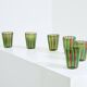Set de 6 verres gobelets vert et violet Murano vers 1980