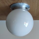 Opaline globe ceiling lamp