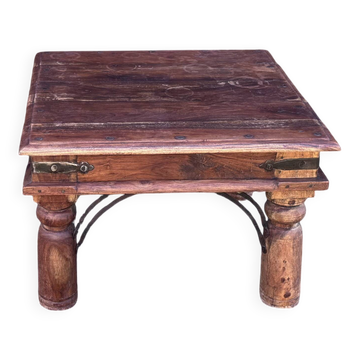 Table basse en bois massif – Esprit colonial