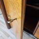 Art Decò Sideboard in Mahogany and Maple with Black Glass and Brass Finishi