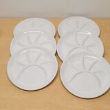 Lot of six porcelain fondue plates