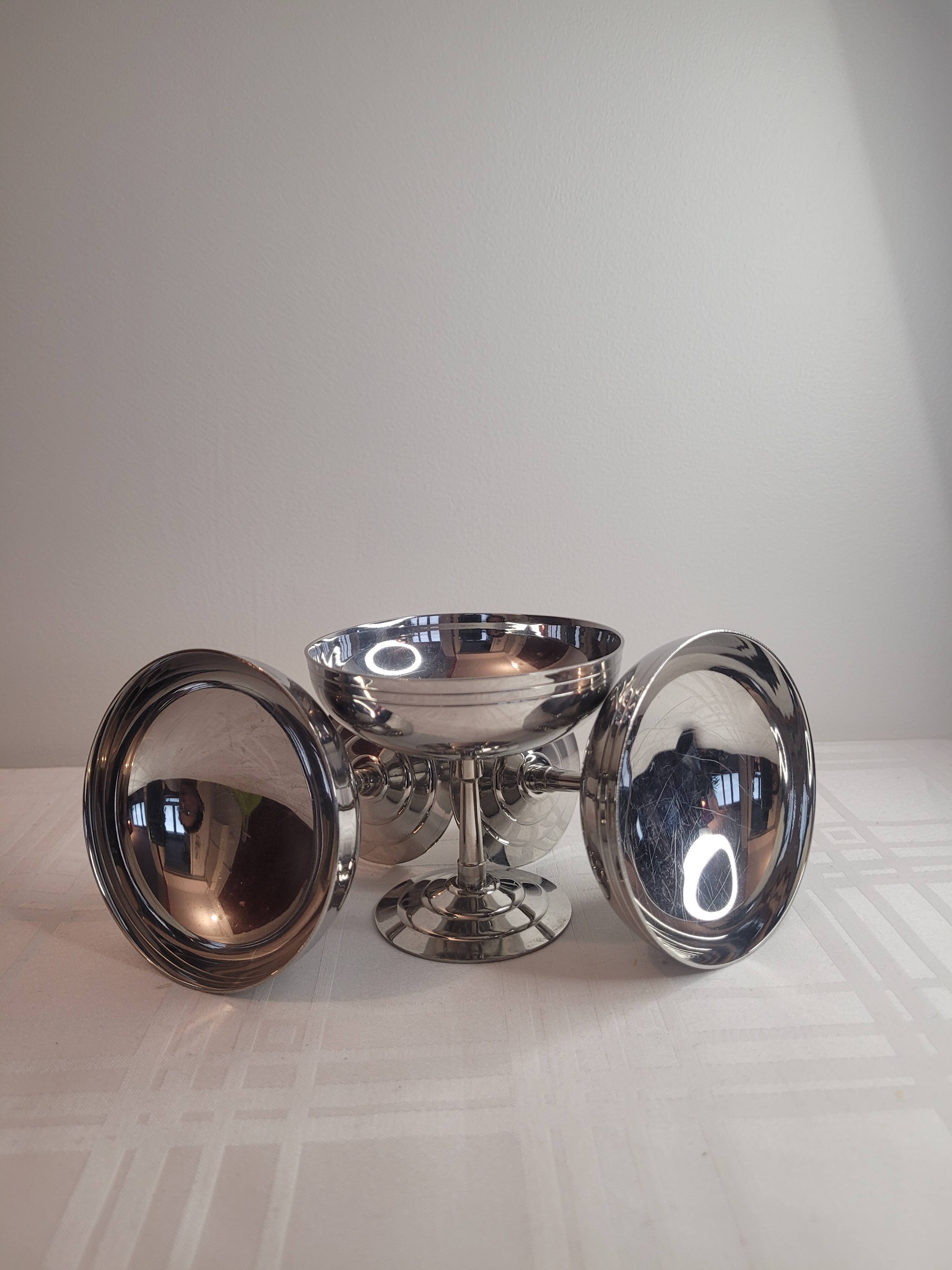 3 stainless steel ice cream cups LETANG REMY