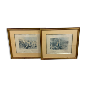 2 tableaux anciens noir et blanc