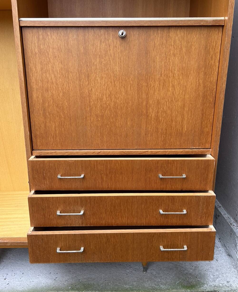 Secretary, bookcase, cupboard, wardrobe, 60s, vintage