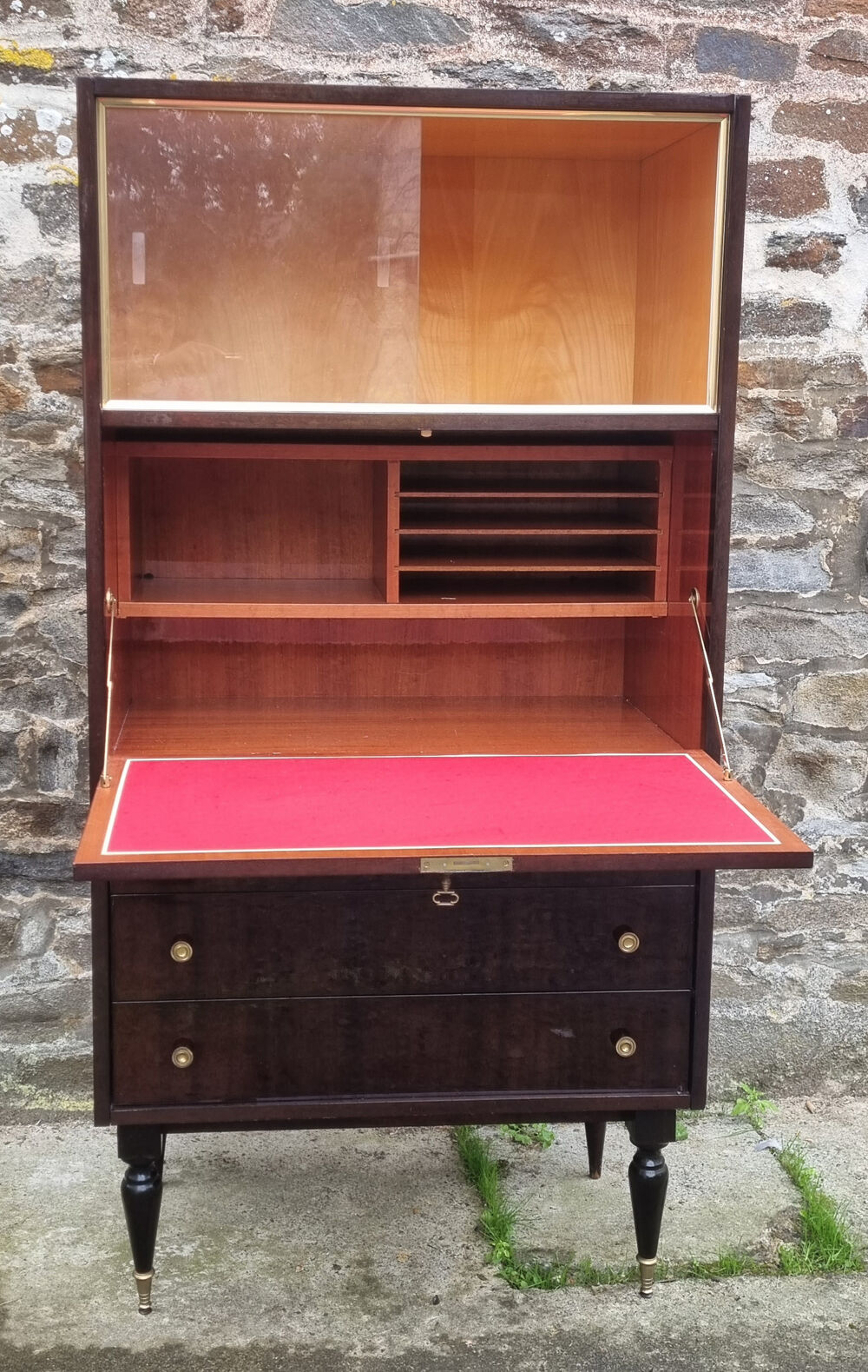 Desk, chest of drawers, shelves, library, vintage, 50s - 60s