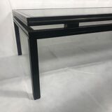 Table basse Pierre Vandel verre motif cannage noir