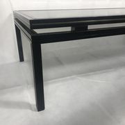 Table basse Pierre Vandel verre motif cannage noir