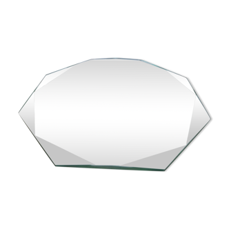 Beveled octagonal mirror 40s 50s 18x18cm