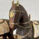 Oriental wooden horses ornaments brass and mother-of-pearl antiques