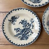 Set of 3 antique "Iron Earth" soup plates