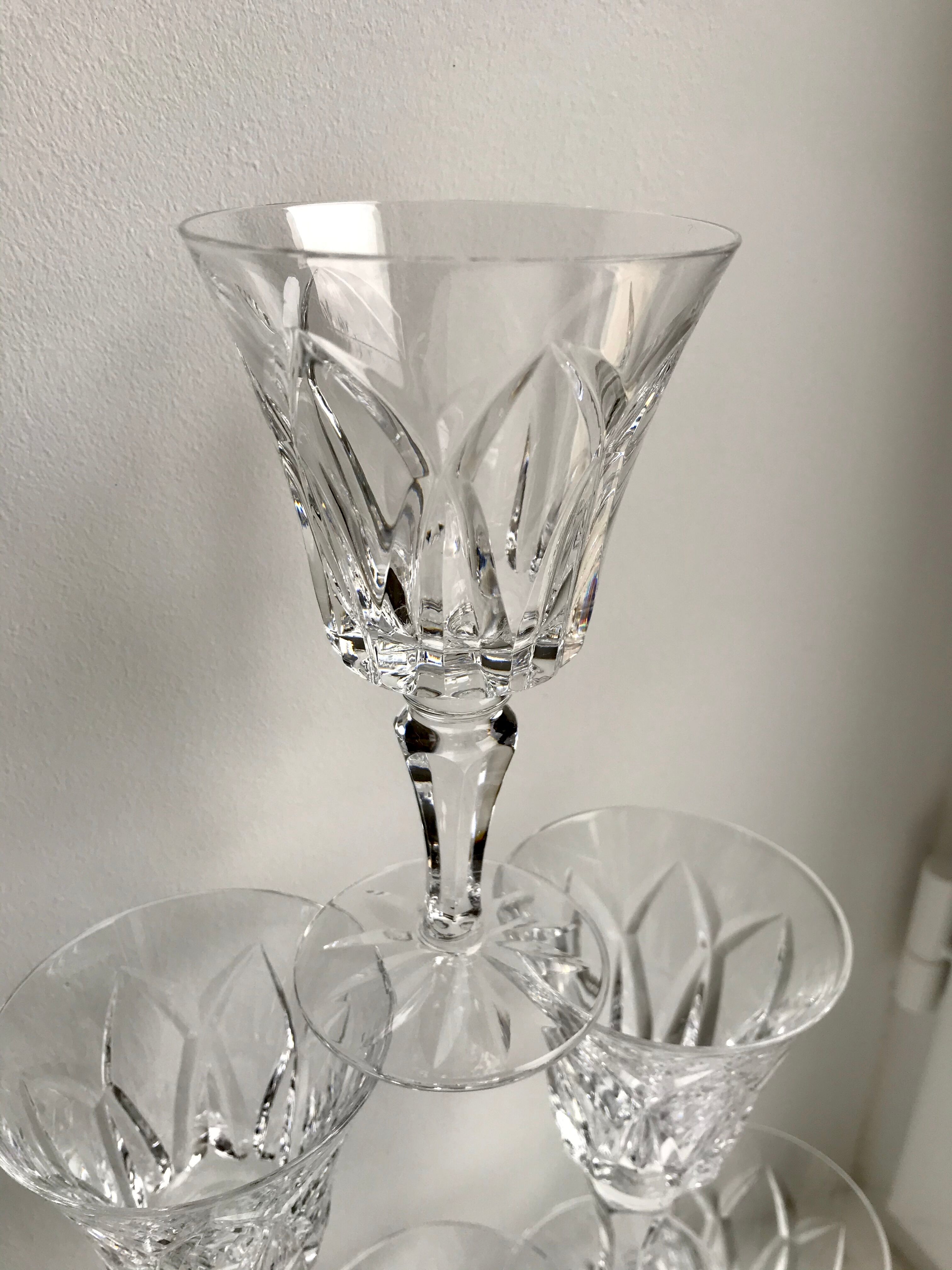 Set of 6 crystal wine glasses 50s
