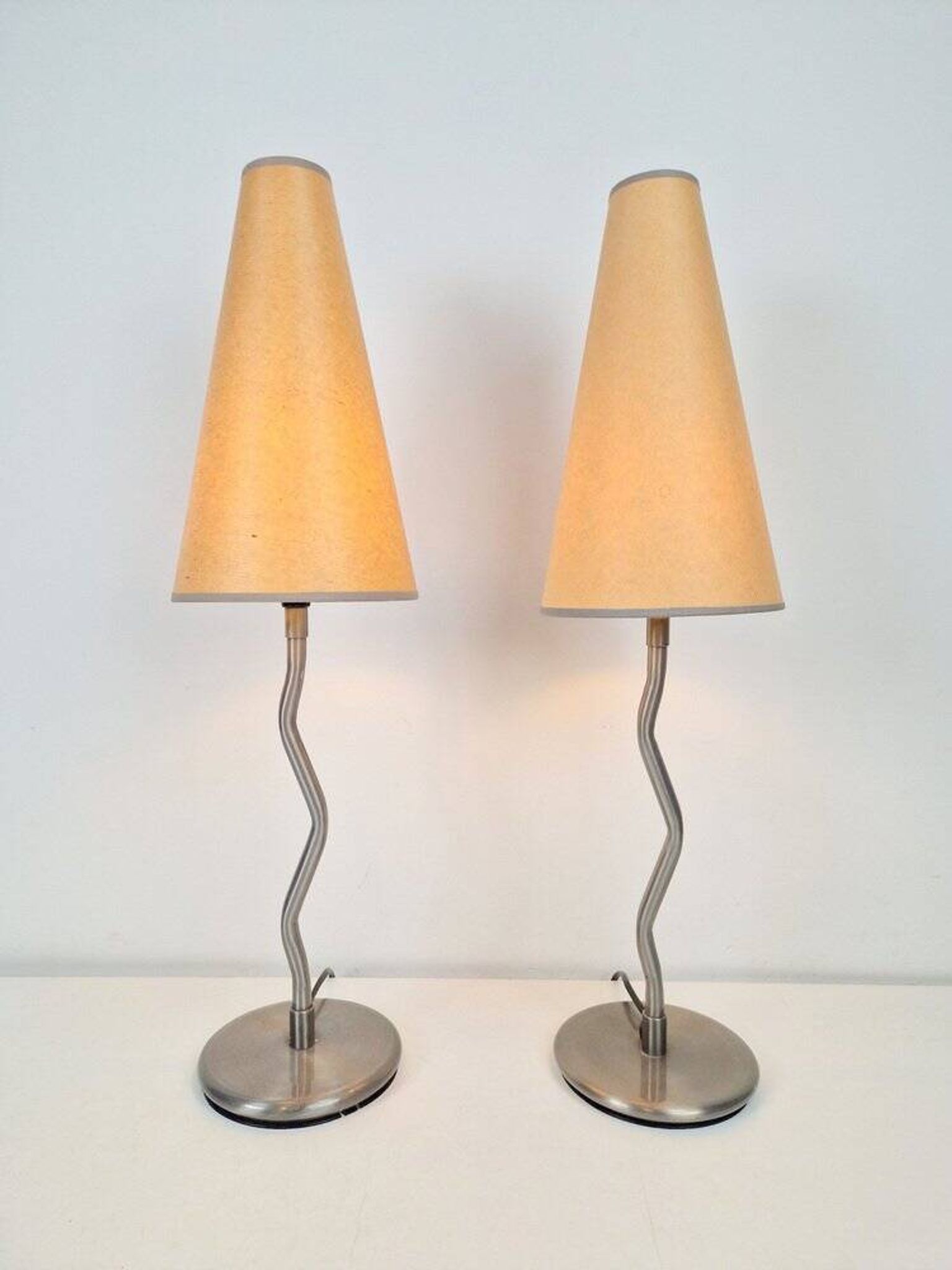 Lampes de table vintage Squiggle Antimon Zigzag d'Ikea, années 1990, ensemble de 2