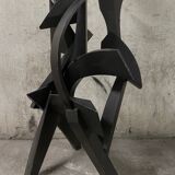 Large abstract sculpture in painted wood