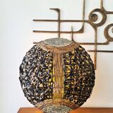Vintage rattan table lamp 'Boho chiq' XL