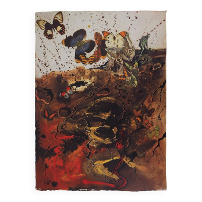 Salvador Dali : Auvergne, SNCF (Suite Papillon petit modèle), lithographie originale signée