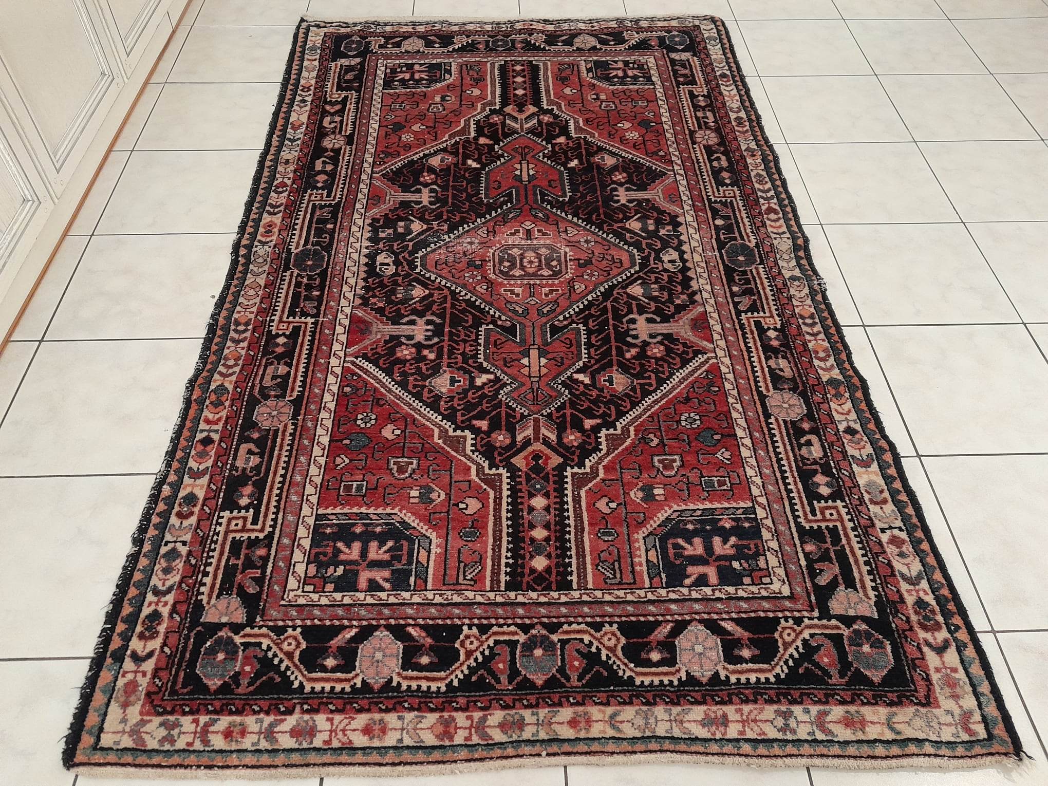 Handmade Persian carpet Tuiserkan 219x129cm