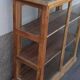 Antique wooden display cabinet with 2 doors