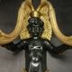 Pair of winged putti wall sconces in Louis XVI style - gilded bronze and black patina