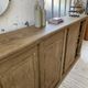Large row of solid oak loom sliding doors
