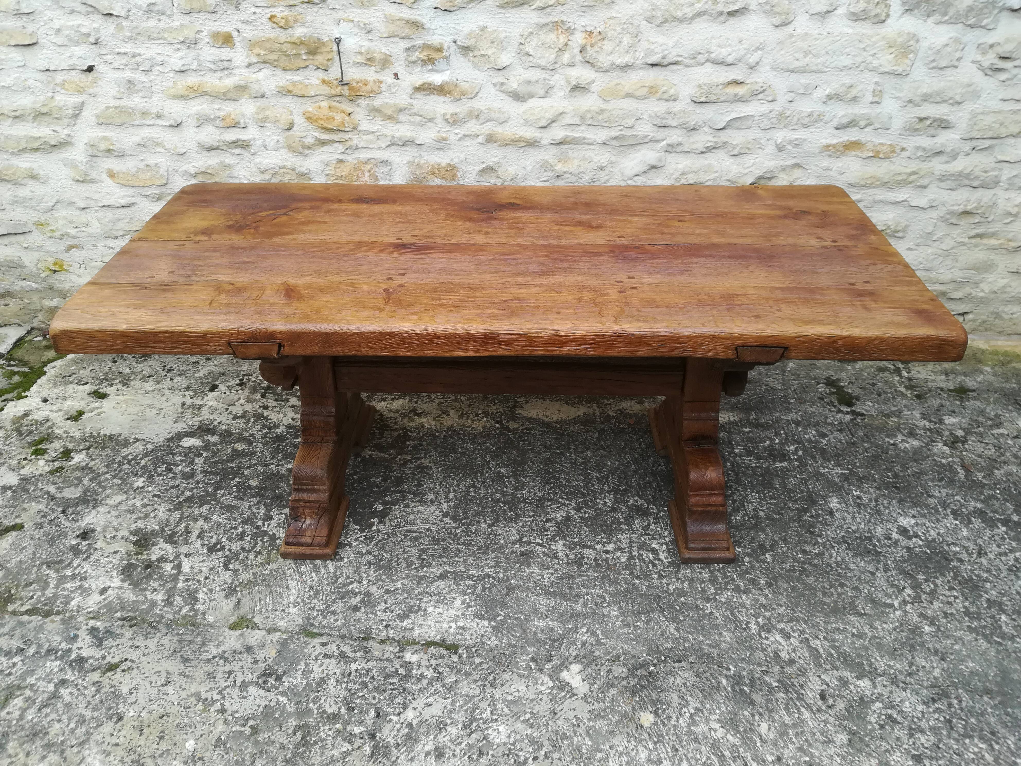 Solid oak farmhouse table
