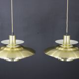 Rare golden pair of Danish design lamps - Jeka Metaltryk model 1017 - great condition.