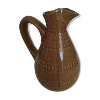 Digoin glazed stoneware pitcher