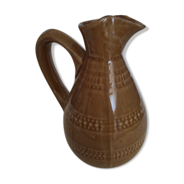 Digoin glazed stoneware pitcher