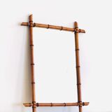 Fake bamboo wooden mirror 91 x 68 cm