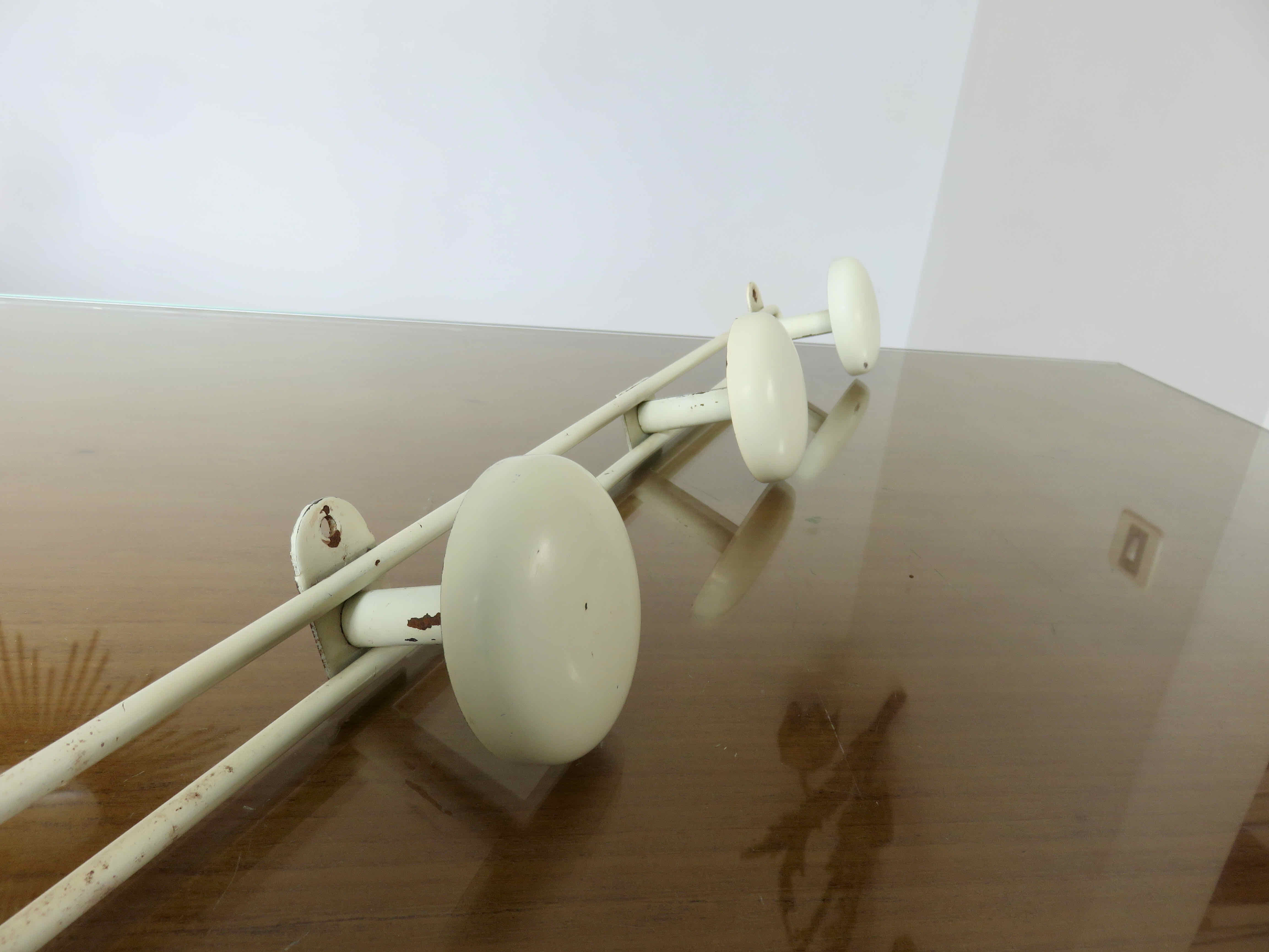 Wall-mounted coat rack in lacquered metal 40s 50s
