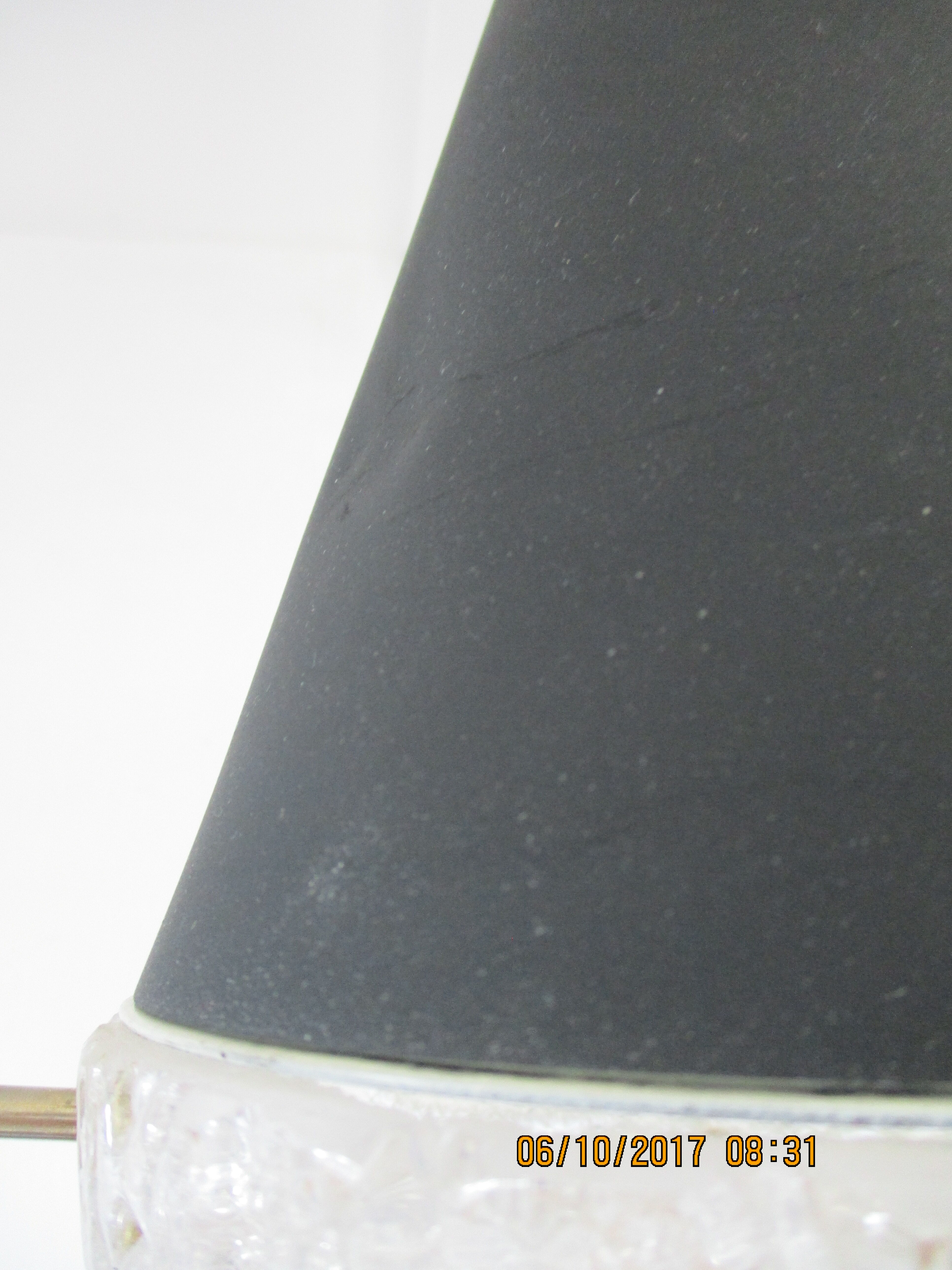 Conical suspension in metal and frosted glass design 60s - 70s