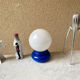 Bedside lamp globe opaline and plastic Space age 70s