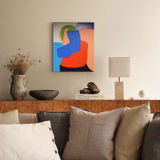 Blue orange abstract art "abandonment to the other"