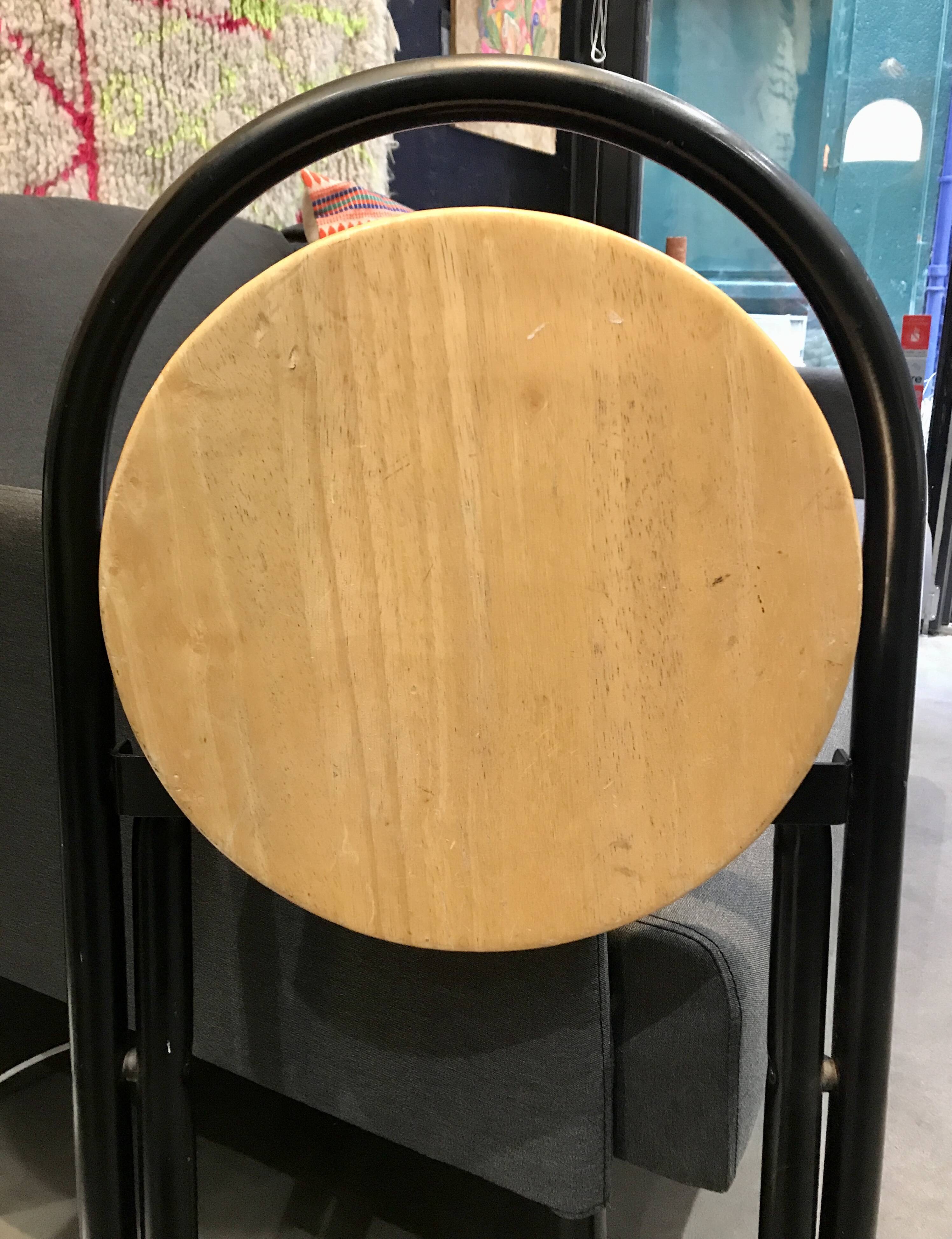 Wood and metal stool