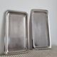 Set of minimalist stainless steel trays - Vintage 70s
