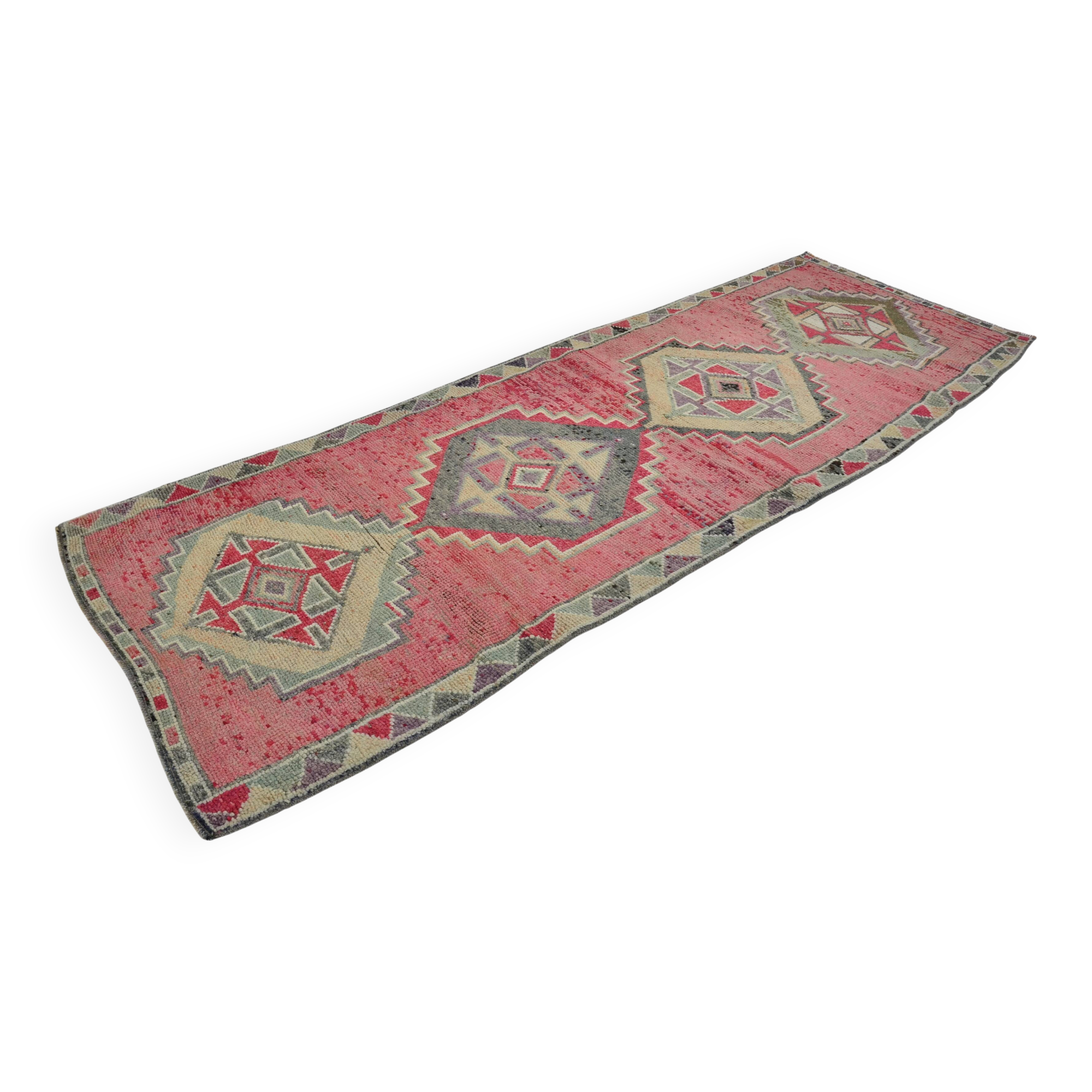Vintage Handknotted Wool Runner Rug sku 2061