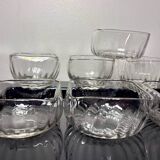 9 coupelles Daum Venetian Ribs