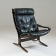 Vintage leather Siesta armchair with armrests by Ingmar Relling, Norway 1970