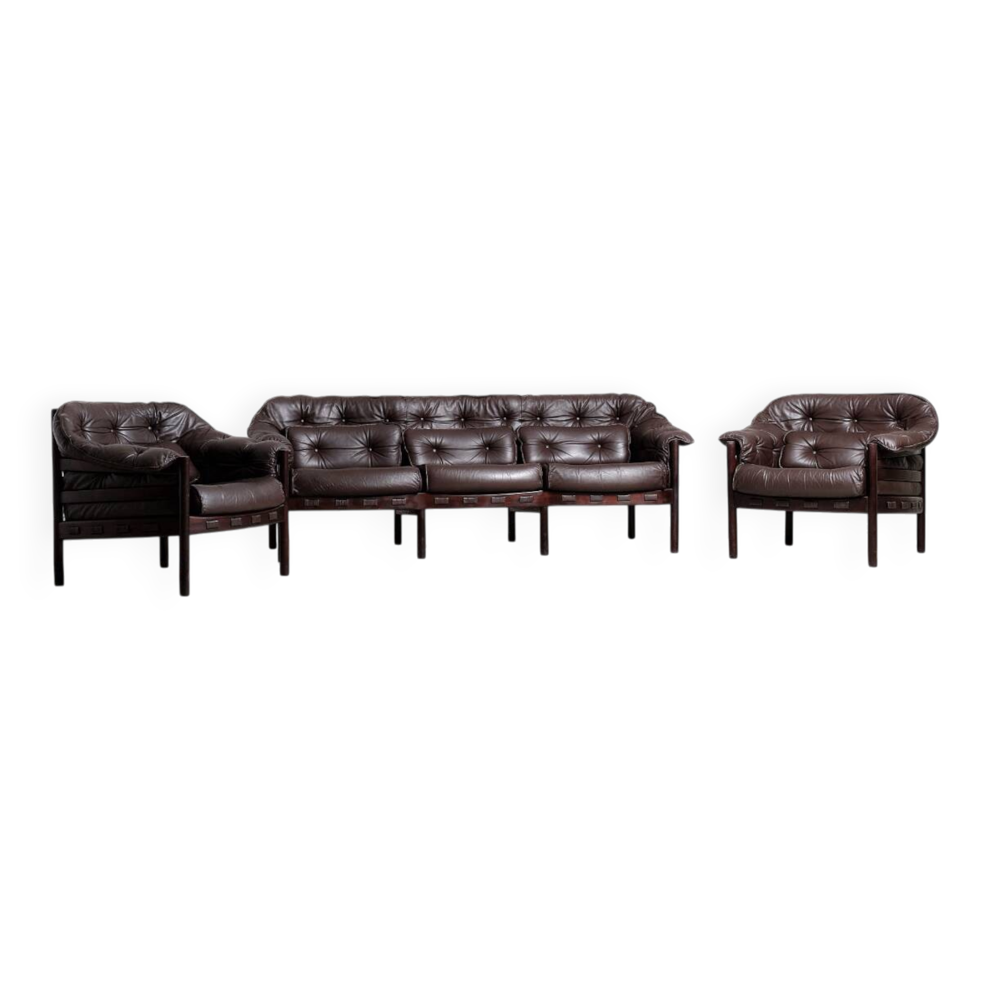 Leather Set by A. Norell for Coja 1970’s Sweden